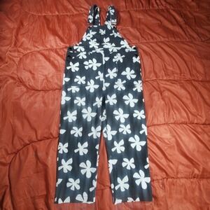Of One Sea‎ Youth Size 11/12 Overalls Black Plumeria Girls Teen Tween